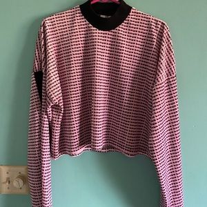 Ragged priest pink and black BOYS crop sweater